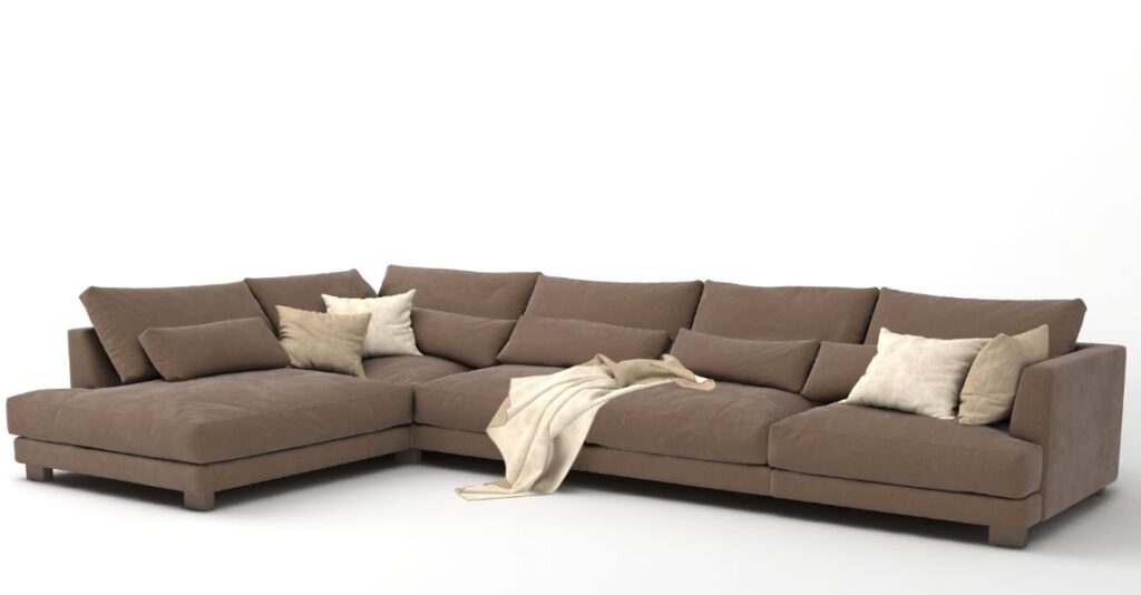 Brun velour sofa