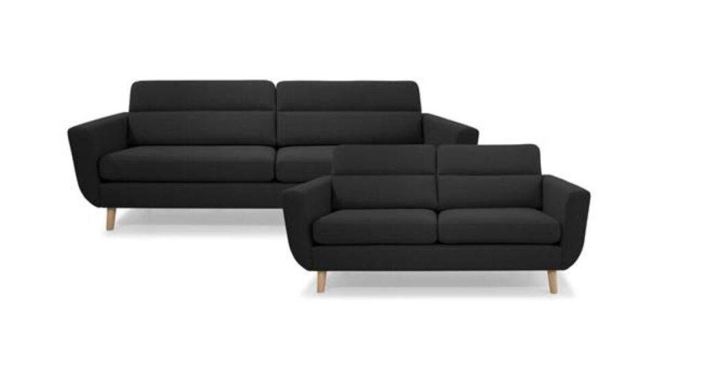 Arizona sofasæt med 2 og 3 personers sofa i sort stof
